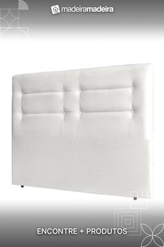 an image of a white headboard with buttons on the top and bottom part of it