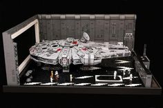 a lego model of the millennium falcon from star wars