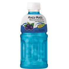 a bottle of blueberry water on a white background