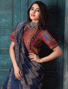 Samantha Prabhu, भारतीय दुल्हन संबंधी, Pola Blus, Orang India, डिजाइनर कपड़े, Saree Wearing Styles, Gaun Fashion, Unique Blouse Designs