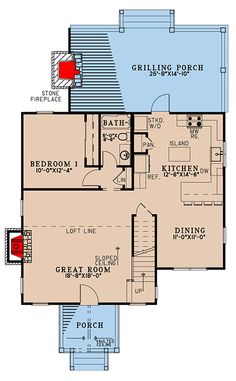 the first floor plan for a home