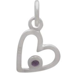 Elevate your line of personalized jewelry with sterling silver Birthstone Heart Charms. Sitting at a diagonal, this open heart charm has a bright birthstone crystal nestled within. Birthstone charms are great for celebrating loved ones, and making them feel special. It's like saying "I love you & happy birthday" all in one pretty charm. So bring on the baby showers, birthday parties, and Valentine's for all the mommies, sisters, and besties in life. You're ready! And, so is your jewelry line. Ju Sterling Silver Gemstone Charms For Gifts, Sterling Silver Heart Charm Birthstone Necklace, Sterling Silver Heart Birthstone Necklace, Sterling Silver Heart-shaped Birthstone Necklace, Silver Sterling Birthstone Necklace With Heart Cut, Silver Sterling Silver Heart Cut Birthstone Necklace, Sterling Silver Birthstone Necklace With Heart Charm And Pendant, Sterling Silver Birthstone Pendant Charms, Sterling Silver Birthstone Necklace With Heart Pendant And Charm