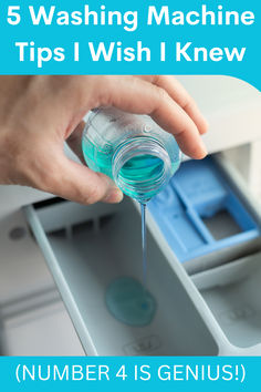 a person is filling up a glass with blue liquid from a faucet machine