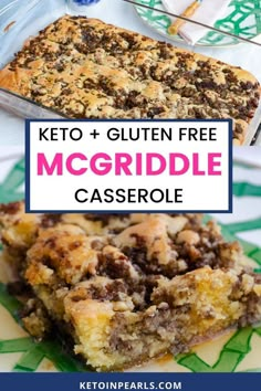 keto and gluten free mcgridle casserole with text overlay