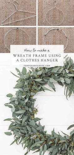 how to make a wreath frame using a clothes hanger