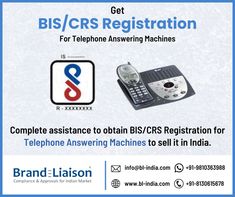 an advertisement for a telephone answering machine with the words bsi / crs registration