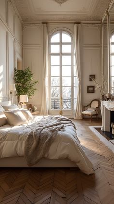 Parisian Interior Design Parisian Interior Design, Beautiful Bed Designs, Parisian Bedroom, Home Decor Ideas Bedroom, Parisian Interior, Decor Ideas Bedroom, Home Decor Living Room, Dream Apartment, Dream House Interior