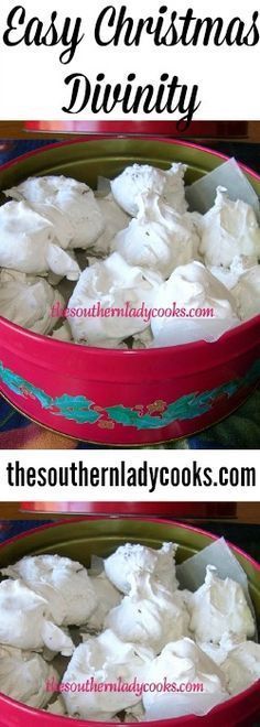 two pictures showing how to make homemade christmas pudding in a pink bowl with white icing