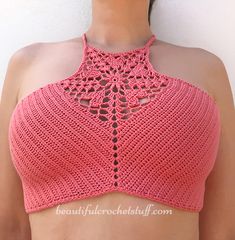 Crochet Halter Heart Crop Top Free Pattern | Beautiful Crochet Stuff