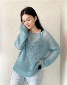 "Beautiful elegant sweater is kid mohair and silk is hand knitted of premium fluffy  mohair and silk yarn that is soft, so light and warm. The long mohair sweater is perfect for smart and casual everyday outfit. Wear it with skinny, jeans or skirt. You can wear it above top for more polished look.  This sweater features: * oversized looking * 75% kid Mohair/ 25% silk * Crew-neck * Its weight is only 115 grams! More new colors are coming. Pls. see color options for other colors. SIZE: S/M: * Chest: 40\" (100cm) * Length: 24\" (61cm)  * Sleeves length: 18\" (45cm)   L/XL:  * Chest: 42\" (106cm) * Length: 24  (61cm)  * Sleeves length: 18\" (45cm) If you want different size measurements, pls. convo me for more info so I can make right one for you. Made to order, pls. allow me 1-2 weeks to knit Mohair Sweater Fluffy, Pull Mohair, Silk Sweater, Beige Pullover, Woman Sweater, Elegant Sweater, Mohair Knit, Sweater Oversized, Sweater Oversize