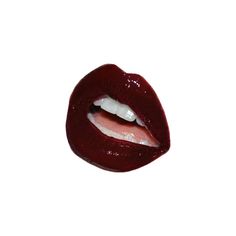 a close up of a red lip on a white background