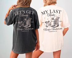 🌵 Custom Last Rodeo Bachelorette Shirts 🌵 Celebrate your bride's big moment with our Custom Last Rodeo Bachelorette Shirts! Perfect for any Western-themed party, these shirts will make your group stand out and create unforgettable memories. 🤠 Whether you're heading to the desert or taking over Austin, these Western Bachelorette Party Shirts are ideal for any fun-loving bride squad. 💖 Unique Customization for Your Special Day Our Western Bridal Party Shirts offer personalized options to make your celebration even more special. Add the bride's name, date, or any fun phrase to make this a keepsake for years to come. 👕 Comfortable & Stylish Made from Comfort Color Shirts, these tees offer both style and comfort. They're the perfect mix of soft, durable, and breathable, ideal for a long da