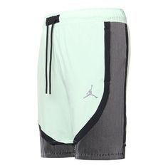 Men's Jordan Logo Micro Mark Lacing Colorblock Casual Shorts Mint Green DM1830-379 Sports Color Block Green Bottoms, Green Color Block Short Bottoms, Air Jordan Logo, Jordan Shorts, Jordan Logo, Jordans For Men, Mint Green, Air Jordan, Mens Shorts