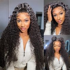 PRICES MAY VARY. 360 Lace Front Wigs Human Hair Material: Deep Wave 360 Full Lace Wig Human Hair, Soft and True to Length, No Smell, No Shedding, Tangle Free. 360 Deep Wave Human Hair Wig Can Make High Ponytail and Bun, Full Enough for Your Need. 360 HD Full Lace Wigs Human Hair Quality: 360 Wet and Wavy Human Hair Wigs Full Lace Suitable for All Skin, More Natural and Breathable. Full Lace Deep Wave Wigs are Full and Thick, 100% Unprocessed Brazilian Virgin Human Hair Wigs Can Be Dyed, Bleached Deep Water Wave Wig, Deep Curly Wig, Wig Styles For Black Women, Wig Ideas Black Women, Water Wave Wig, Colors For Dark Skin, Styles For Black Women, Wig Colors, Hair Light