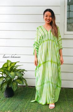 "🌈 Tie Dye Kaftan Dress, Loose Fit Tie Dye Dress, Hippie Tie Dye Kaftan, Tie Dye Clothing, Oversize Kaftan Dress, Tye Dye Caftan Dress Measurement and detail: 👉Fabric: 100% Breathable and Comfy Rayon 👉Method: Hand Dyed 👉Size: One Size Fits Most (M-4XL) Extremely comfy  👉Boho/Hippie /Festival/Beach/Tropical/Fancy/UniqueTheme 👉Length of Dress: 55\" 👉Width of Dress: 45\" 👉Bust 60\"-90\" 👉The back is identical to front pattern 👉Great for wearing while doing arts, crafts, relaxing at your h Hippie Green Beach Cover-up Dress, Hippie Green Dress For Beach Cover-up, Beach Tie-dye Dress With Natural Dye, Tie Dye Beach Dress, Hand Dyed Maxi Dress For Spring Vacation, Spring Beach Maxi Dress With Natural Dye, Hand Dyed Maxi Dress For Beach, Green Hippie Kaftan For The Beach, Hand Dyed Flowy Beach Dress