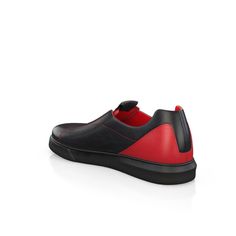 Red Slip-on Leather Shoes With Removable Insole, Red Leather Slip-on Shoes With Removable Insole, Modern Leather Sneakers With Red Sole, Modern Custom Leather Sneakers With Red Sole, Custom Black Leather Sneakers With Red Sole, Red Slip-on Leather Shoes With Rubber Sole, Red Leather Slip-on Shoes With Rubber Sole, Black Leather Sneakers With Red Sole, Red Leather Slip-on Sneakers