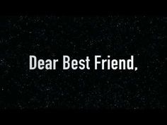 the words dear best friend written in white on a black background