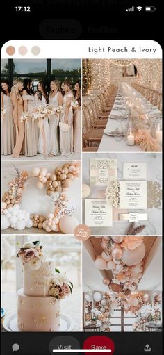 a collage of photos showing different types of wedding decorations