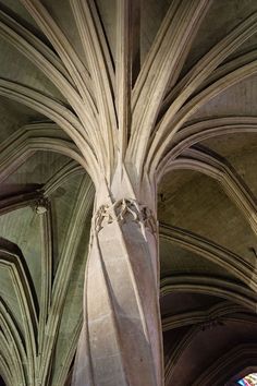 the interior of a cathedral with vaulted ceilings