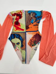 100% Authentic Jean Paul Gaultier bodysuit / beachwear with mesh scarf. Faces print. Soleil collection. In amazing condition. Size M/ L Vintage Jean Paul Gaultier, Mesh Scarf, Paul Gaultier, One Piece For Women, Miami Fl, Jean Paul, Jean Paul Gaultier, Vintage Jeans, Fashion Ideas