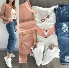 Follow me on pinterest: @aalaaaatya ♡ Winter Mode Outfits, Fashion Attire, Pink Jacket, Fashion Woman