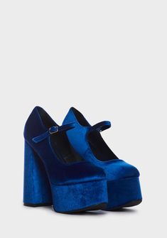 Blue Velvet Heels, Blue Platform Heels, Goth Shoes, Blue Velvet Dress, Cute Shoes Heels, Boot Jewelry, Fancy Shoes, Pretty Shoes