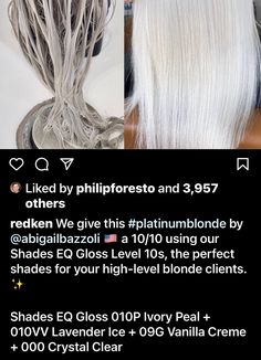 Platinum Blonde Toner, Blonde Toners, Redken Blonde, Toner Formulas, Hair Color Placement, Blonde Toner, Hair Formula, Redken Hair Color