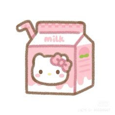 an image of a hello kitty milk carton