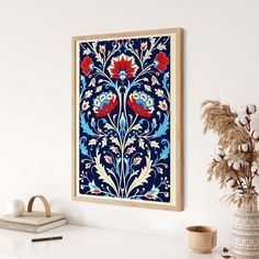 __ Vintage Turkish Ornamental Art __ Islamic Geometric Pattern Art __ Turkish Floral Tile Wall Art Enjoy this traditional floral wall art that displays beautiful and intricate designs. This beige and navy print will be the perfect addition to your modern, minimal, and boho home or office. Complete your living space with an amazing and beautiful print today.  Great as a gift. Perfect for your Ramadan corner! You can also buy our other floral set of 3 here; https://t.ly/r3B-o Download and print no Boho Islamic Art, Ramadan Art, Geometric Pattern Wall, Floral Geometric Pattern, Islamic Poster, Pattern Wall Art, Geometric Pattern Art, Tile Wall Art, Floral Tiles