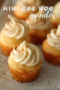 mini egg nog cupcakes with cream cheese frosting