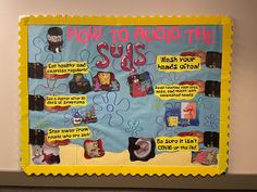 a bulletin board with pictures and words on it that says how to avoid the sis