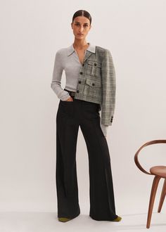 Regular-Length Textured Subtle Flare Pant | ME+EM Womens Black Shorts, Flare Pant, Brand Me, Flare Trousers, Cargo Pant, Black Shorts, Flare Pants, Mix Match, Black Pants