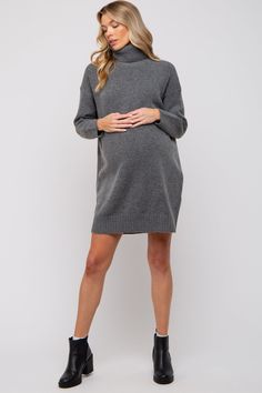 Details A solid maternity turtleneck sweater mini dress. Content + Care 60% Cotton 36% Acrylic 4% NylonDry Clean or Hand Wash Cold, No Bleach, Lay Flat to DryImport Size + Fit Length: 33"Sleeve Length: 14.5"Measured From: SmallUndergarments: May be worn with a Standard BraProduct Code: 90381Model Stats: Height: 5'8"Bust: 32"Hips: 35"Wearing Size: Small Beige Turtleneck, Sweater Mini Dress, Maternity Sweater, Mini Sweater Dress, Pink Blush Maternity, Mini Dress Shop, Maternity Clothes, Turtleneck Sweater, Over 50