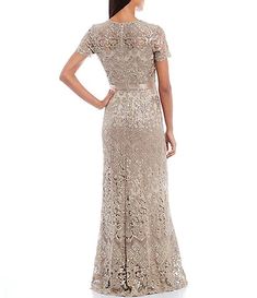 Long Mother of the Bride Dresses & Gowns | Dillard's Plus Size Wedding Dresses With Sleeves, Neck Ribbon, Mesh Gown, Mother Of Bride Outfits, Taffeta Skirt, Bride Outfits, Mother Of Groom Dresses, Dress Attire, Bride Groom Dress