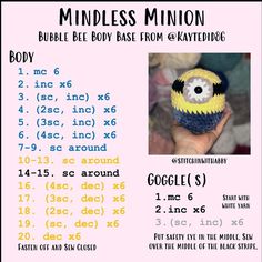 the instructions for how to make a minion