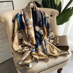 Introducing our Luxury Silk Scarf: the epitome of elegance and sophistication, wrapped in luxurious silk! Elevate any outfit with this timeless accessory that seamlessly blends style and comfort.Crafted with the finest silk materials, our scarf exudes a sense of opulence and refinement. Whether you're dressing up for a formal event or adding a touch of flair to your everyday ensemble, this scarf is sure to turn heads and make a statement.Indulge in the luxury you deserve with our exquisite Luxury Silk Scarf – because every outfit deserves a touch of professional chic and a dash of fun!Information:Product: Luxury ScarfSize: 180x90cmWeight: about 120gMaterial: Polyester(Silk feeling)Season: Spring/Summer/Autumn/Winter Luxury Classic Silk Scarf For Women, Luxury Brown Classic Silk Scarf, Luxury Classic Brown Silk Scarf, Luxury Silk Scarves, Silk Satin Scarf, نظارات شمسية, Bagan, Silk Shawl, Luxury Silk