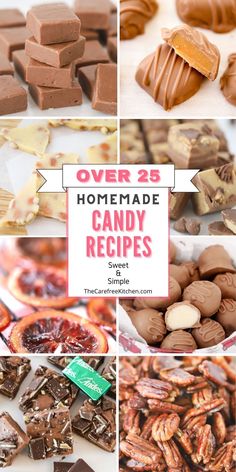 over 25 homemade candy recipes that are easy to make