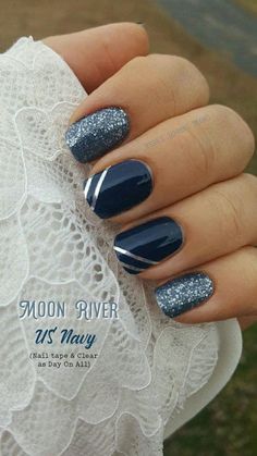 Blue And Silver Nails, Blue Gel Nails, Silver Nail, Nails Homecoming, Nails White, Nails Red, Bride Nails