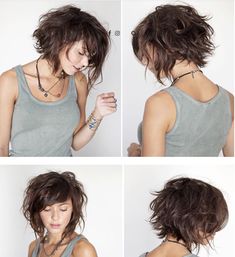 Curly Hair For School, Chin Length Haircuts, Hair For School, Messy Bob Hairstyles, Growing Out Short Hair Styles, Hairdos For Short Hair, Mom Hairstyles, Trendy Short Hair, Haircut For Thick Hair