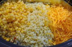 rice, corn and cheese in a crock pot