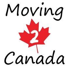 the logo for moving canada with a red maple leaf and number two on it's side