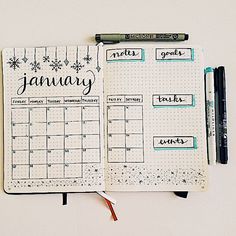 January Monthly Spread, Minimalist Bullet Journal, Bullet Journal Lists, Bullet Journal Month, Bullet Journal Monthly Spread, January Bullet Journal, Bullet Journal Banner