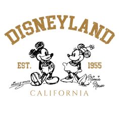 the logo for disneyland california with mickey and minnie mouse on it's back side