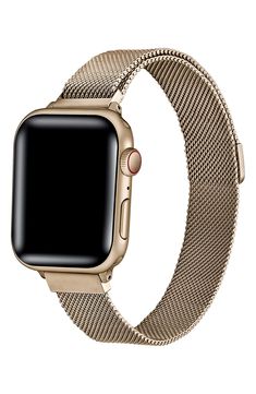 Update the look of your Apple Watch with this sleek mesh band crafted from stainless steel. 16mm band width Apple Watch not included Stainless steel/goldtone plate Imported Apple Watch Bands Fashion, Apple Watch Bands Women, Best Apple Watch, Gold Apple Watch, Etsy Marketing, Apple Watch Band, Watch Strap, Apple Watch Bands, Watch Band