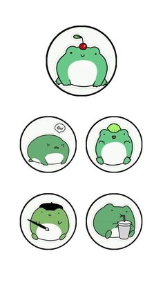 the frog is sleeping on his stomach and drinking from a cup, while another frog sits in