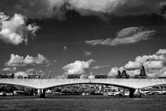 Red London Transport Buses Waterloo Bridge River Thames England Photograph Picture Print by AndyEvansPhotos on Etsy Waterloo Bridge, White Landscape, Print Photography, Black And White Landscape, London Transport, London Bus, Over The River, River Thames, Tower Of London