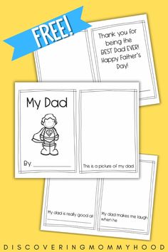 two fathers day cards with the text free