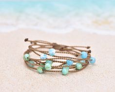 Say hello to our Riptide bracelet - all the drama of a stack in just one perfect bracelet. Like all your Tula Blue, Riptide bracelets are completely waterproof, perfect for those summer days that take you from the beach to the pool and back again. (Beach and pool not necessary for carefree summer vibes!) - 5 Ocean Stones, you pick! (6mm)- Signature Tula Blue hand-spun ROPE- 100% waterproof- Sliding knot closure for custom fit One more thing: Due to the one-of-a-kind nature of our materials, colo Sliding Knot Closure, 5 Oceans, Versatile Jewelry, Blue Hand, Sliding Knot, Event Marketing, The Drama, Brand Ambassador, The Pool