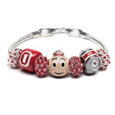 This Ohio State Buckeyes bracelet was inspired by the best damn band, team and fans in the land! This OSU bracelet makes the perfect gift for your favorite Brutus Buckeye fan! Whether you are tailgating or around town, this well-crafted Ohio State bracelet makes a great addition to your Ohio State jewelry collection. Unless otherwise noted, this Ohio State Buckeyes bracelet will be sent with an 8.5 inch bracelet chain length. If you need a different size, please leave a note with your order and Ohio State Bracelet, Ohio State Jewelry, Buckeye Jewelry, Ohio State Brutus, Ohio State Gifts, Brutus Buckeye, Valentines Bracelets, Bracelet Stone, Snake Jewelry