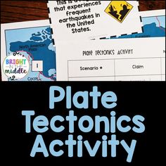 the plate tectonics activity is displayed on top of a table with paper